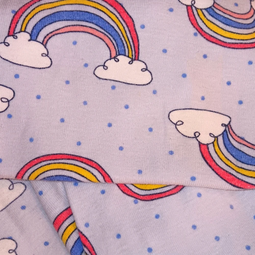 GAP Rainbow Polka Dots Clouds Print Pajama Set Long Sleeve Pants Soft pjs